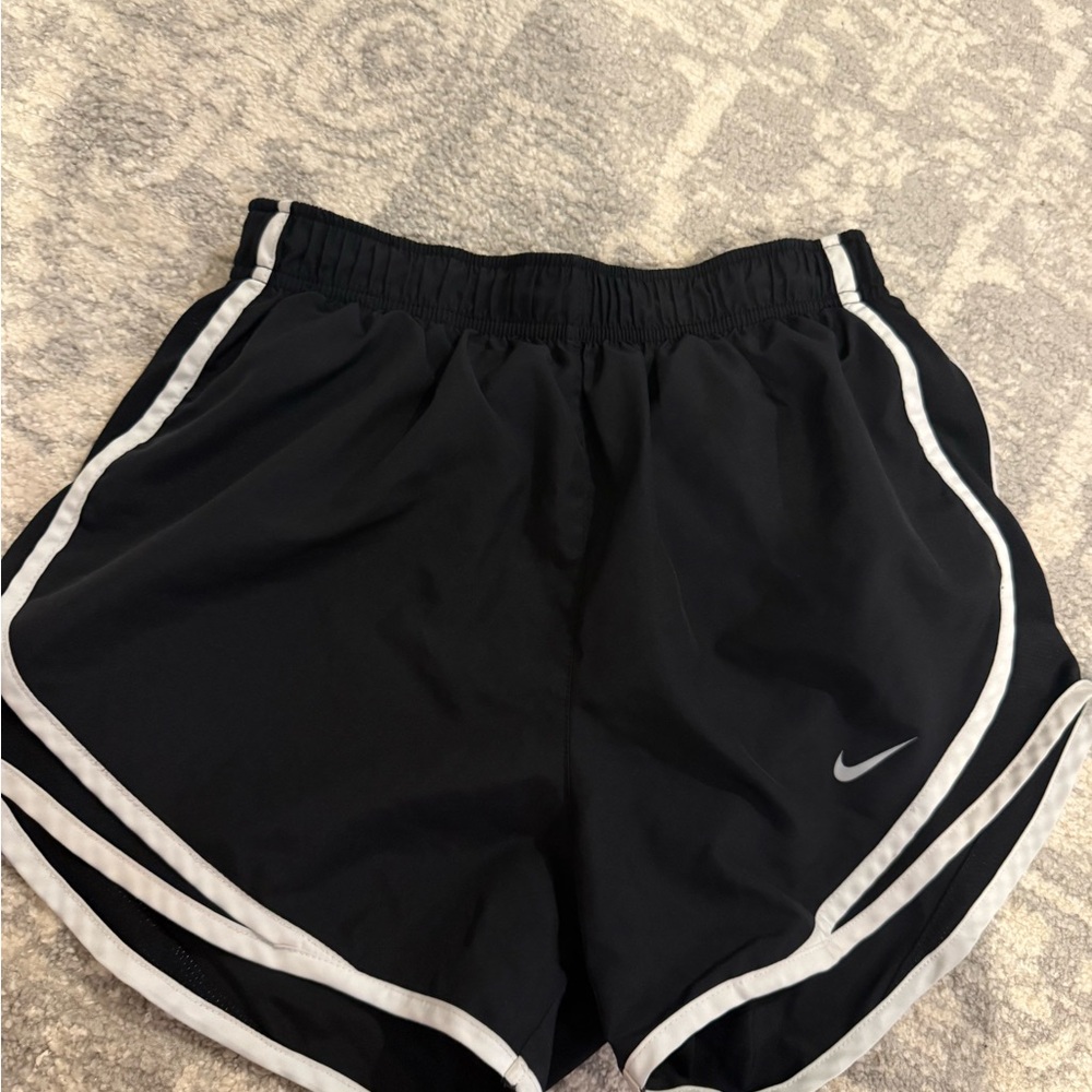 Nike Women's Black and White Athletic Shorts